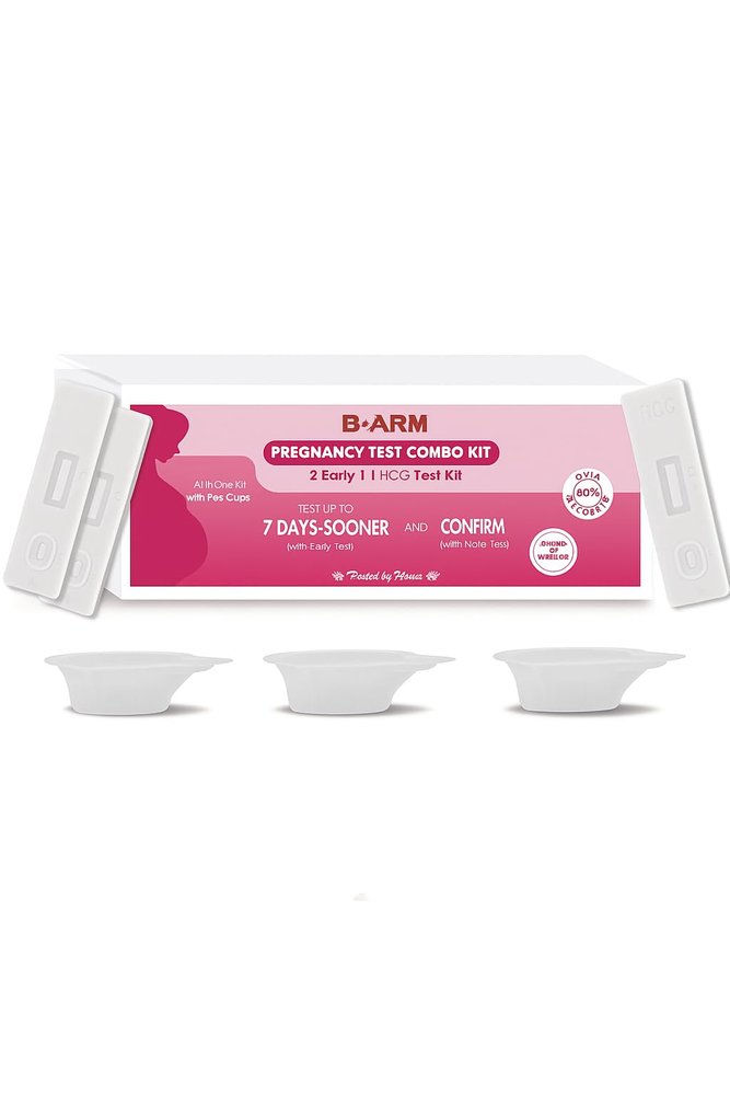 B-Arm Early Pregnancy tests(upto 7 days)& normal HCG test Kit Combo with 99% Accuracy |One-step Pregnancy Test at Home for Women| 2 Early HCG Test kit, 1 Normal HCG Test kit & Free Pee Collection Cups