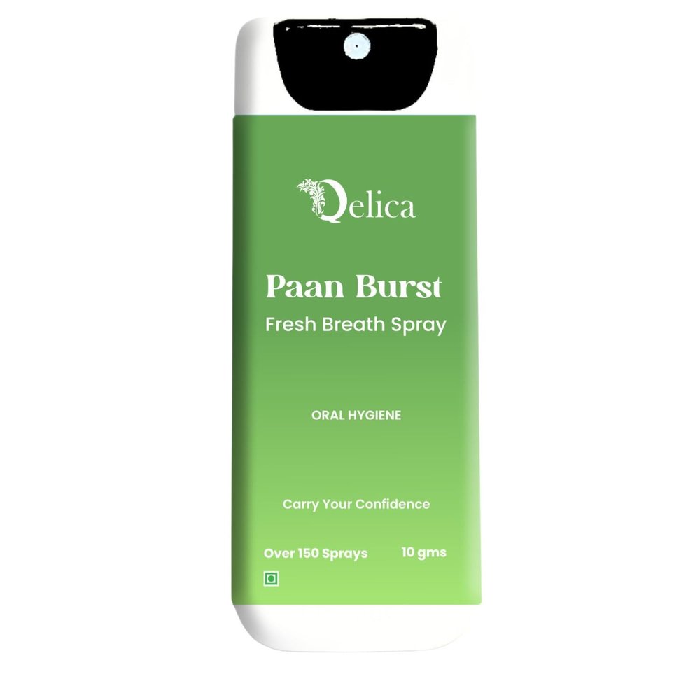 QELICA Mens and Womens Paan Brust Instant Mouth Freshner Spray | Longlasting Freshness, Gumand Tooth Protection |Multi | 10 G (Pack of 1)
