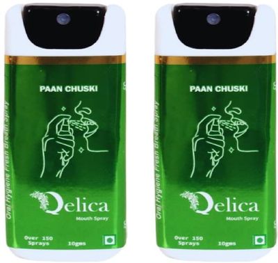 QELICA Mens & Womens Paan Chuski Instant Mouth Freshner Spray | Longlasting Freshness, Gumand Tooth Protection |Multi | 10 G (Pack of 2)