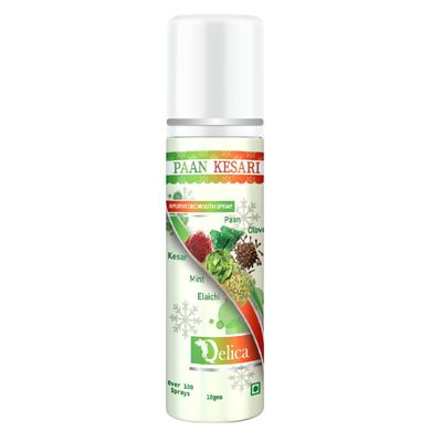 QELICA Mens and Womens Paan Kesari Instant Mouth Freshner Spray | Longlasting Freshness, Gumand Tooth Protection |Multi | 10 G (Pack of 1)