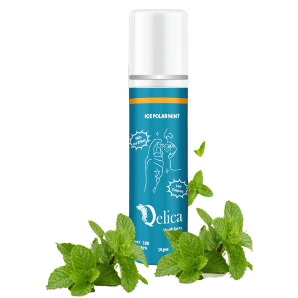 QELICA Mens & Womens Ice Polar Instant Mouth Freshner Spray | Longlasting Freshness, Gumand Tooth Protection |Multi | 10 G (Pack of 1)