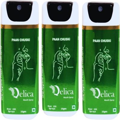 QELICA Mens and Womens Paan Chuski Instant Mouth Freshner Spray | Longlasting Freshness, Gumand Tooth Protection |Multi | 10 G (Pack of 3)