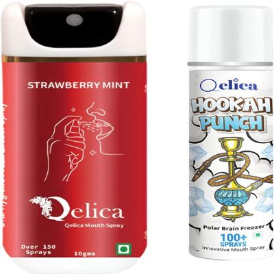 QELICA Mens and Womens Strawberry Mint & Polar BF Instant Mouth Freshner Spray | Longlasting Freshness, Gumand Tooth Protection |Multi | 10 G (Pack of 2)