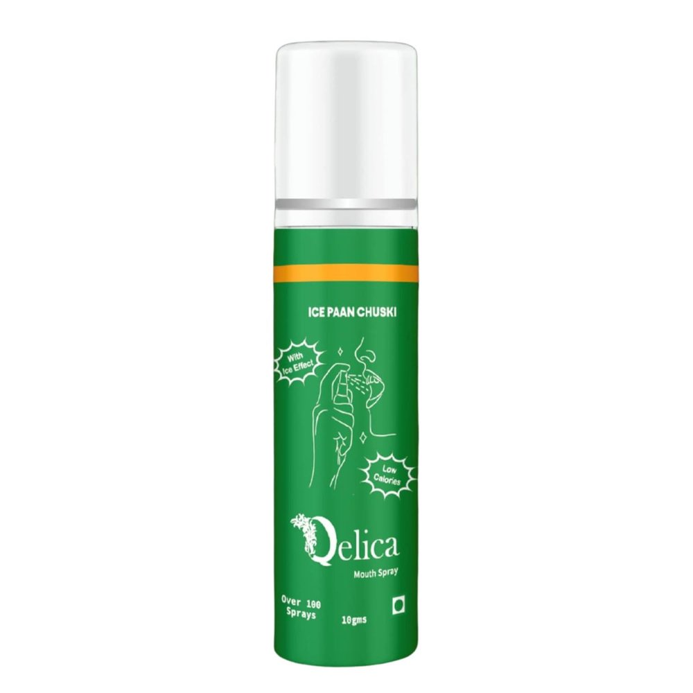QELICA Men and Women Ice Paan Chuski Instant Mouth Freshner Spray | Longlasting Freshness, Gumand Tooth Protection |Multi | 10 G (Pack of 1)