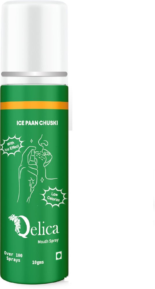 QELICA Mens and Womens Ice Paan Chuski Instant Mouth Freshner Spray | Longlasting Freshness Gumand Tooth Protection |Multi | 10 G (Pack of 1)
