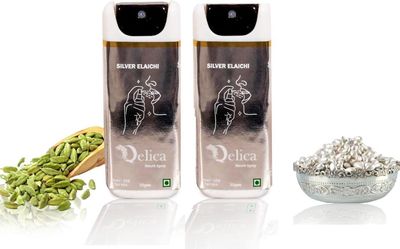 QELICA Mens & Womens Silver Elaichi Instant Mouth Freshner Spray | Longlasting Freshness, Gumand Tooth Protection |Multi | 10 G (Pack of 2)
