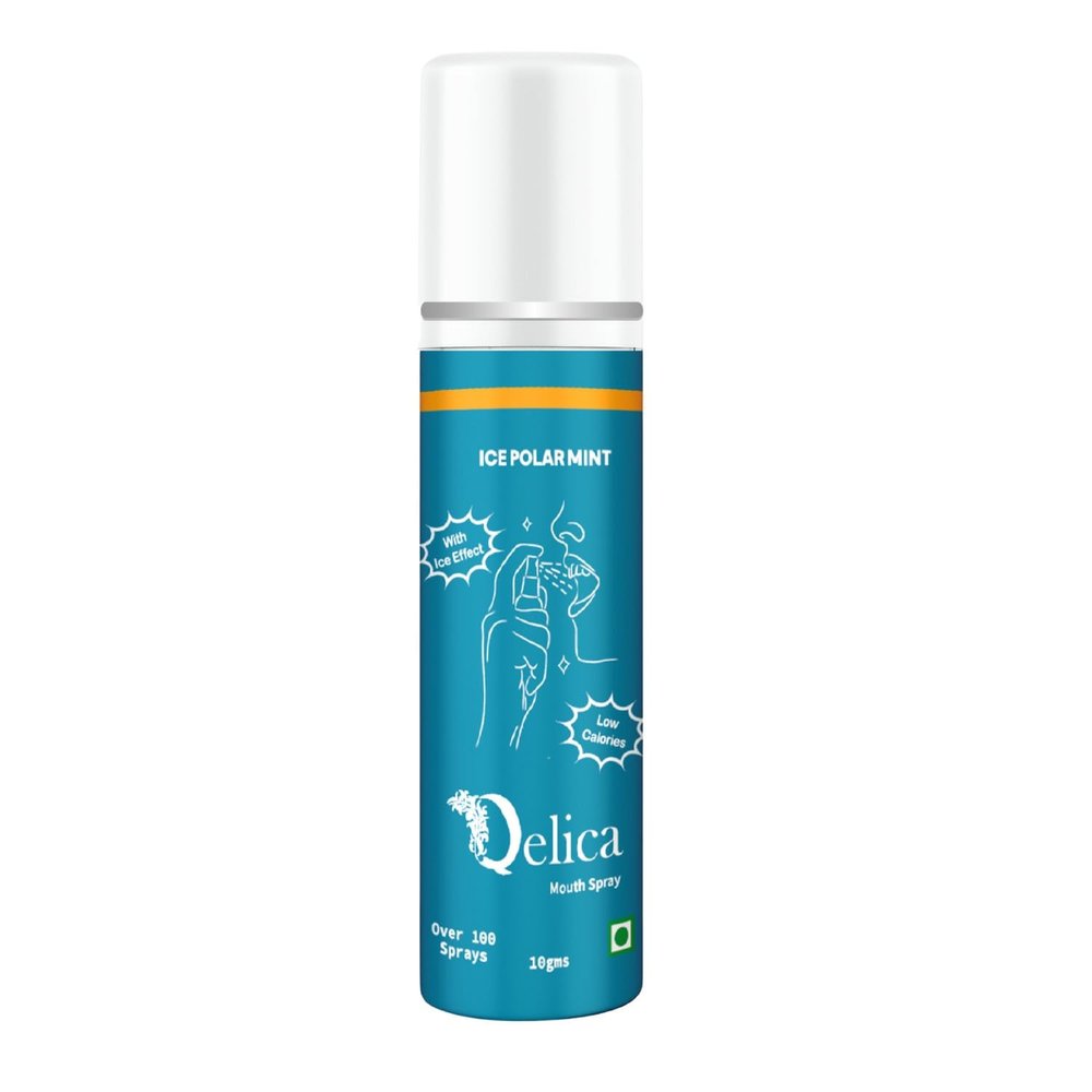 QELICA Mens and Womens Ice Polar Mint Instant Mouth Freshner Spray | Longlasting Freshness, Gumand Tooth Protection |Multi | 10 G (Pack of 1)