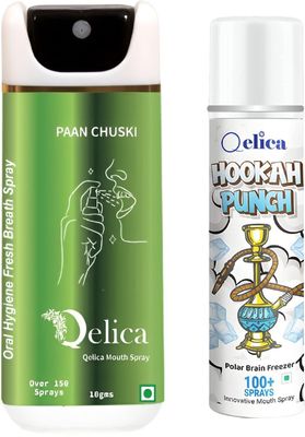 QELICA Mens and Womens Paan Chuski & Polar BF Instant Mouth Freshner Spray | Longlasting Freshness, Gumand Tooth Protection |Multi | 10 G (Pack of 2)