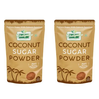 Sehatpal Natural Coconut Palm Sugar  Pure & Healthy Sugar Substitute | Low Glycemic Index, No Added Sugar | Ideal for Baking, Beverages & Desserts  200g | Pack of 2 (100 gm each)