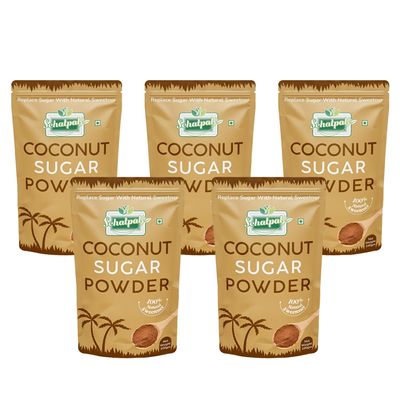 Sehatpal Natural Coconut Sugar 500gm I Pure & Healthy Sugar Substitute| Pure Palm Sugar | Low Glycaemic Index | Diabetes Safe | No Chemicals | Pack of 5 (100 gm each)