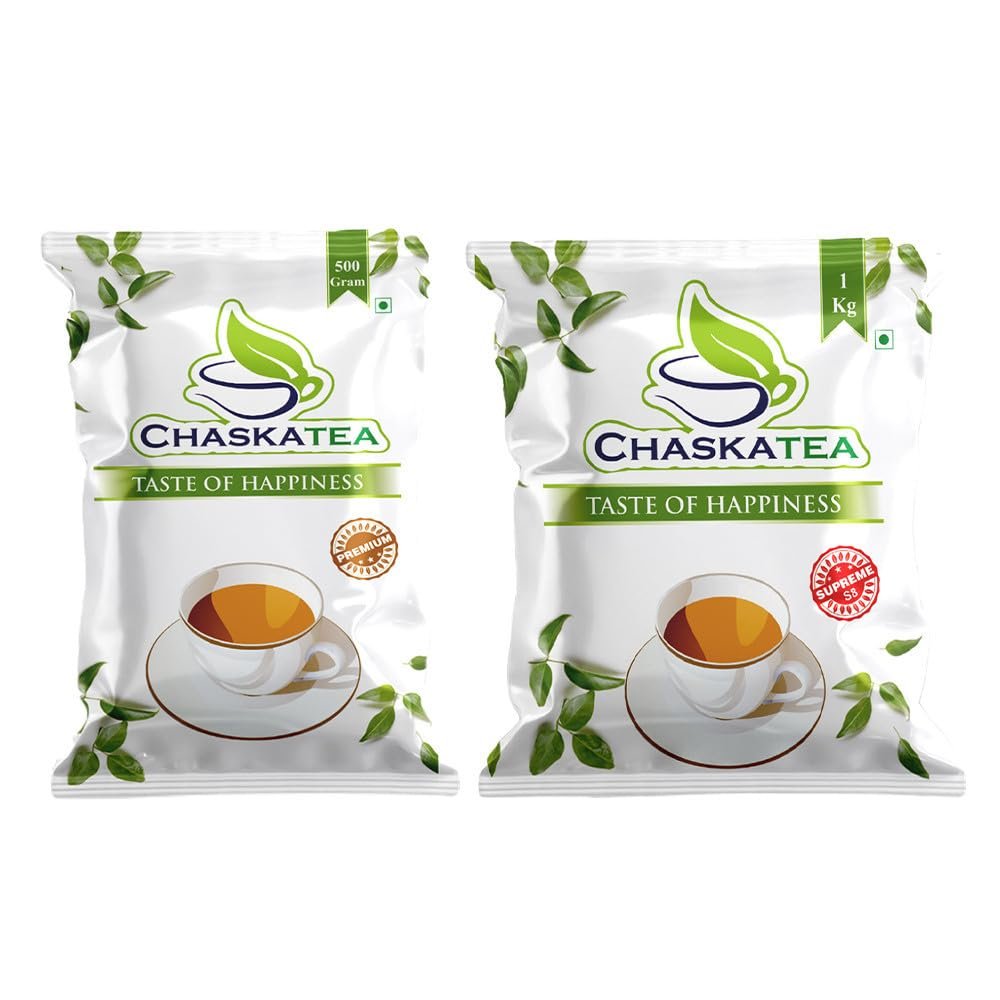 Assam Essence Pair CHASKATEA Premium Masala (500g) + Supreme S8 Dust (1kg) Handpicked Crafted for Chai Lovers with Authentic Traditional Taste and Aroma [Pack of 2 Combo]