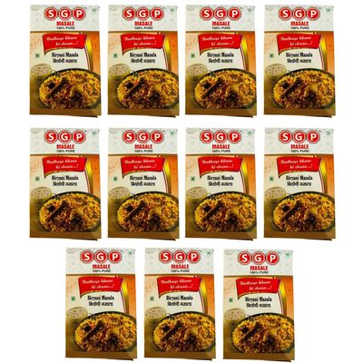 S G P Biryani Masala | Authentic Spice Blend for Fragrant & Flavorful Biryani | Perfect for Aromatic South Asian Rice Dishes | 100% Natural Ingredients |100gm| |Pack of 11|