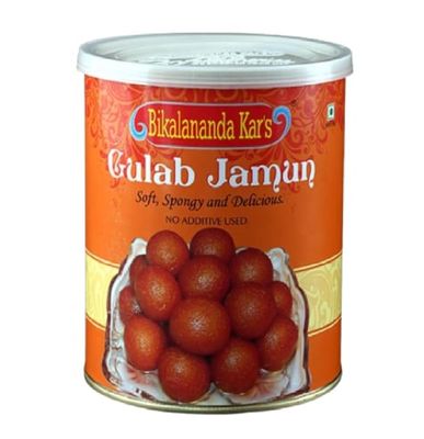 Bikalananda Kar's Special Gulab Jamun|Soft Spongy Delicious Sweet|Indian Traditional Sweet Gift Pack (500g)/TIN PACKED/Shelf Life 6 MONTHS