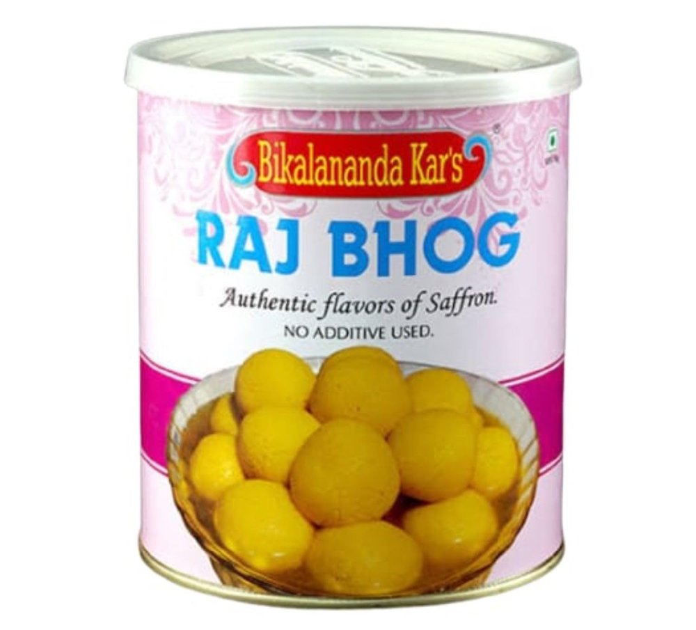Bikalananda Kar's Special Rajbhog|Soft Spongy Delicious Sweet|Indian Traditional Sweet Gift Pack (500g) /TIN PACKED/Shelf Life 6 MONTHS