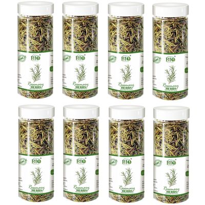 BIO Dried Rosemary Leaves | For Herbal Rosemary Tea, Hair Growth and Food Seasoning | 60gm |Pack of 8||New-BIO-07-Pack of 8