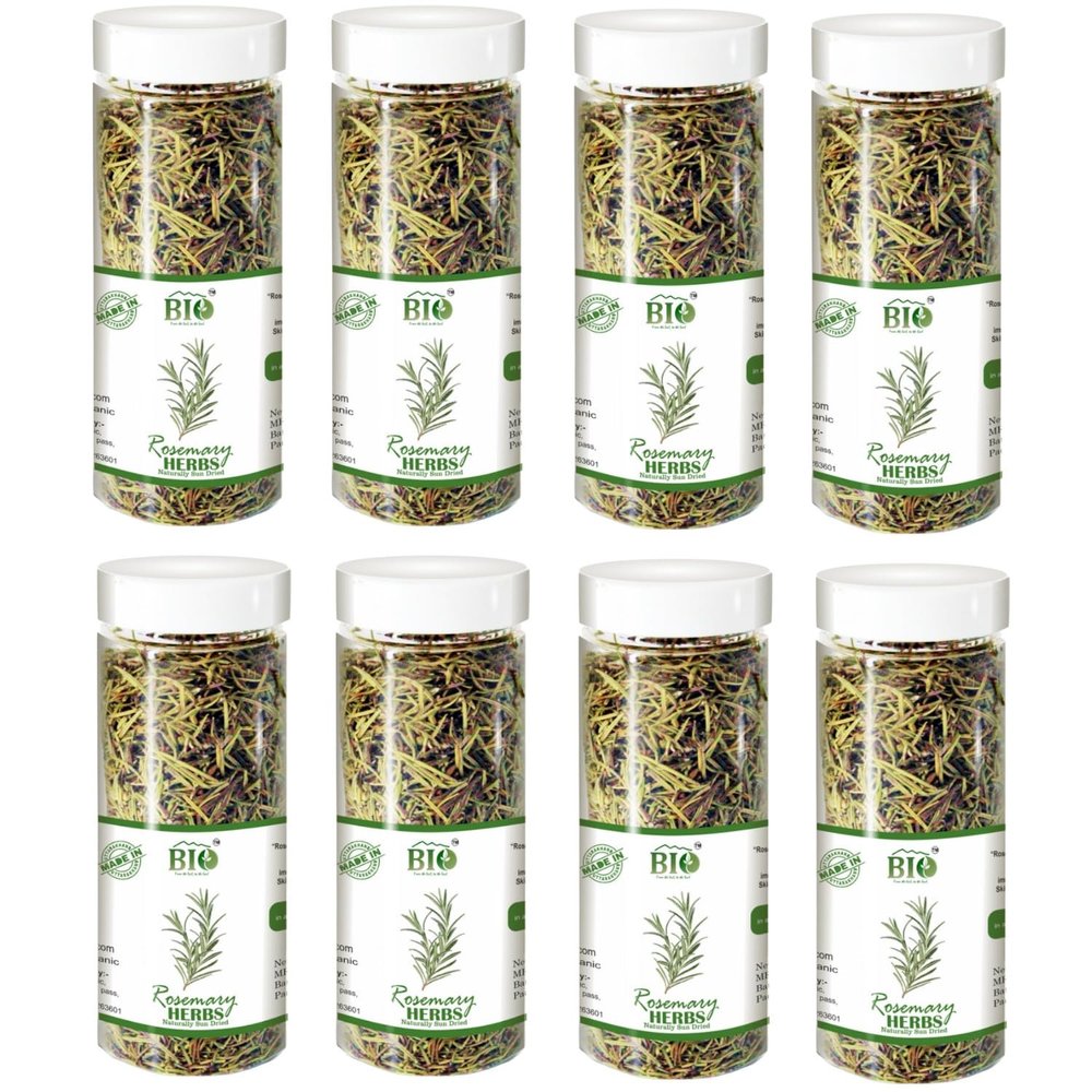 BIO Dried Rosemary Leaves | For Herbal Rosemary Tea, Hair Growth and Food Seasoning | 60gm |Pack of 8||New-BIO-07-Pack of 8