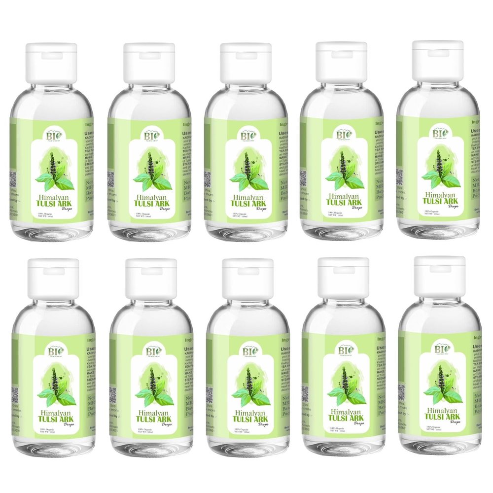 BIO Himalayan Tulsi ARK | Pure Tulsi Drops, Hydrosol | Pure Holy Basil Water for Skin Conditioning, Digestion and Immunity | 100 ml |Pack of 10||New-BIO-11-Pack of 10