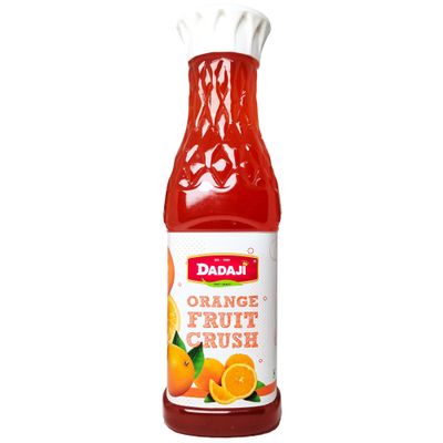 Dadaji Fresh Orange Fruit Crush | 750ml | Perfect for Milkshakes Fruit Drink, Mocktails, Cocktails and Mixers | Premium Orange Fruit Crush | Toppings for Icecream, Desserts & Cakes