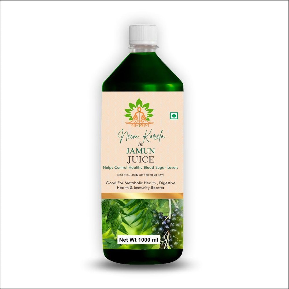 Yogban Neem Karela Jamun Juice I Helps Control Blood Sugar Level | Diabetes, Diabetic (1000ml)