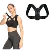 Fitcozi Adjustable Posture Corrector Belt - Elastic Back Brace for Men and Women, Straight Back Support, Black, Small view 1