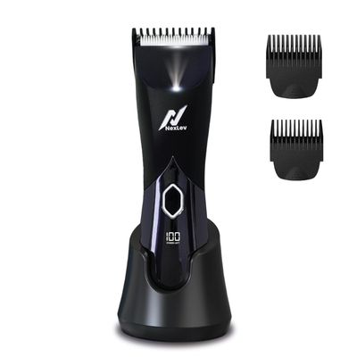 NexLev Intimate Trimmer for Men|Ceramic Blade|120 Min Runtime|Type C Charge | IPX7 Waterproof | 7000RPM Copper Motor| Cordless|LED Light| Travel Lock| Wet/Dry Groin & Body Shaver | Intimate Pro TM-03