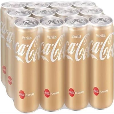 Coca colas Vanilla Soft Drink Refreshing and Flavorful Drink that's a Twist on the Classic Vanilla 12 Cans X 320ml (From UK)