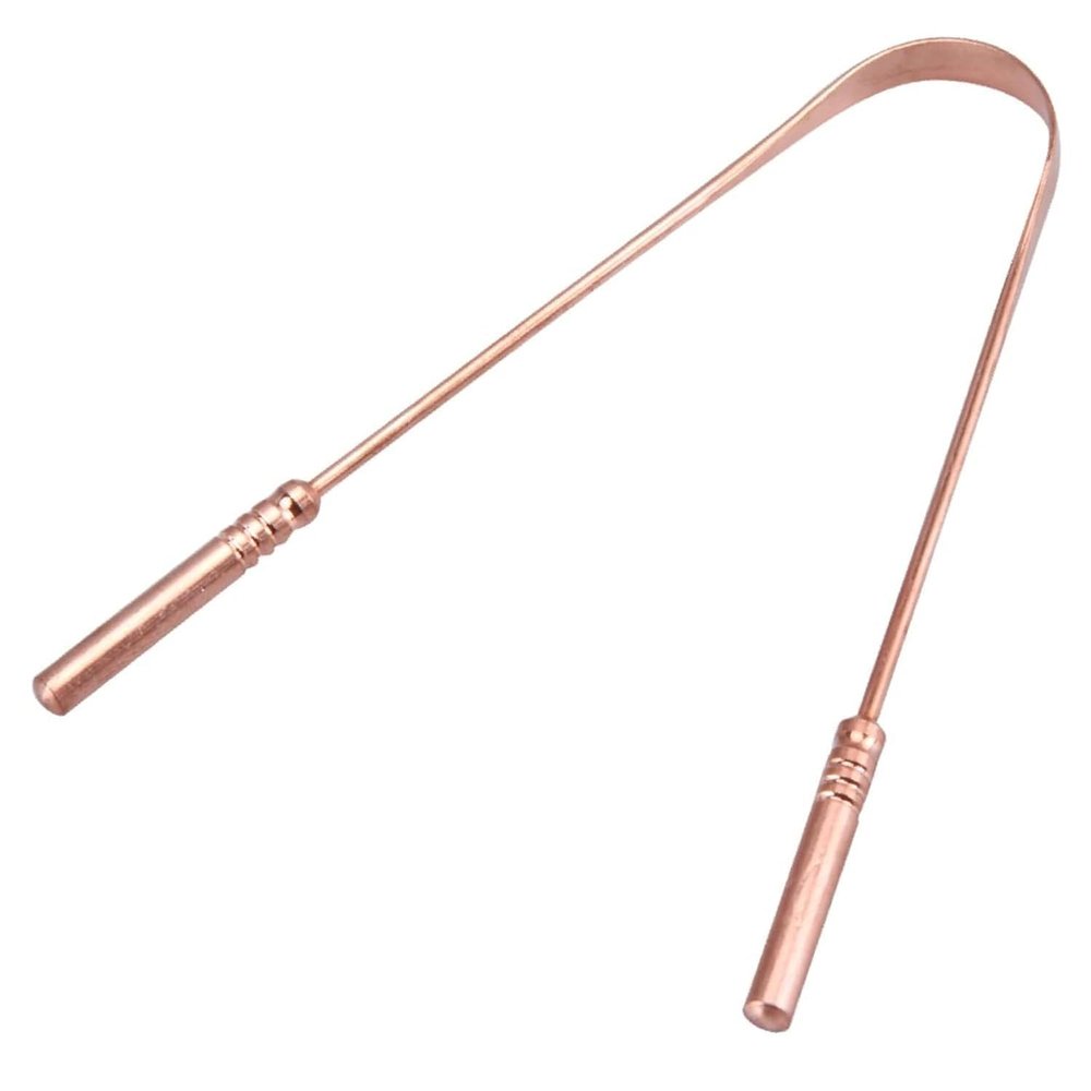 Ayurvedic Copper Tongue Cleaner, Ergonomic Handle, Combats Bad Breath, Improves Oral Hygiene