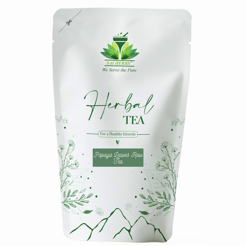 SAI HERBS Papaya Leaves Raw Tea - Good for Skin - For a Healthy Lifestyle - Luxury Herbal Raw Tea - Pure & Natural (250 Grams)