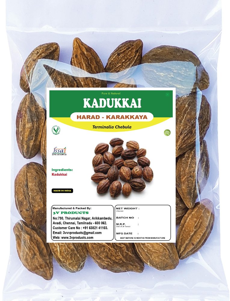 3V PRODUCTS Kadukkai 300Gm | Haritaki | Karakkaya | Harad | Myrobalan | Terminnalia Chebula (Whole)