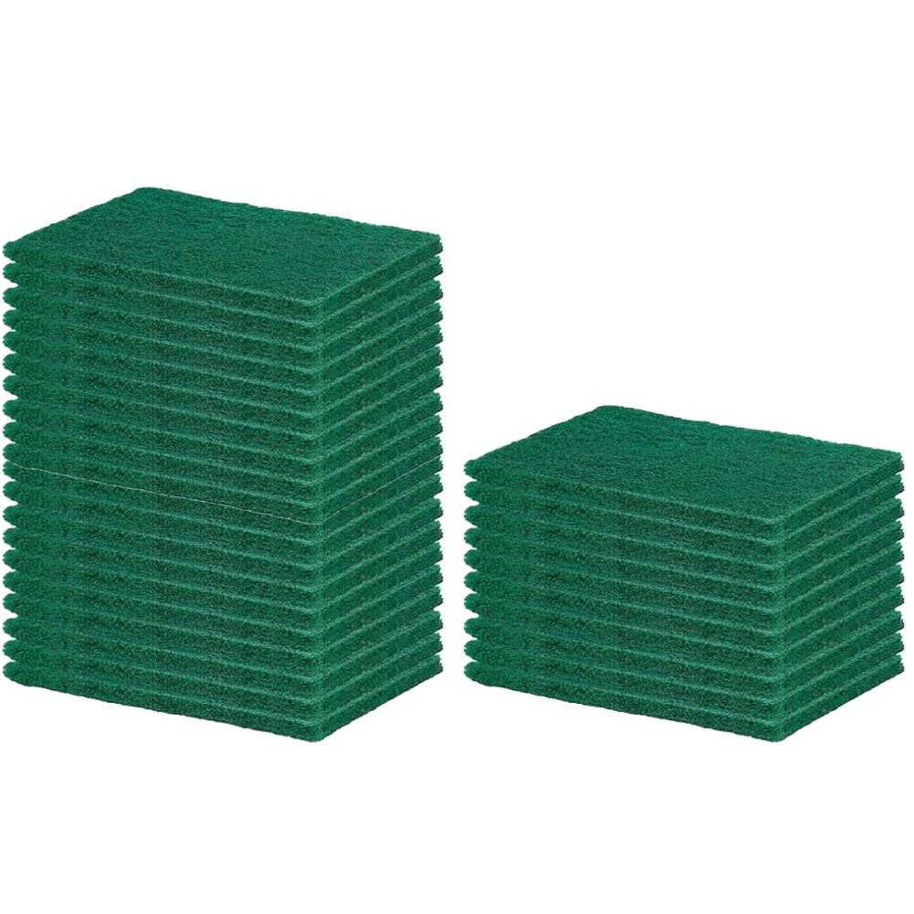 Ecommer Green Scrubber Pads  Non-Scratch Cleaning Pads for Kitchen Utensils & Cookware (Large Size) - Pack of 30