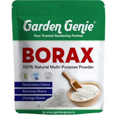Garden Genie Borax Powder for whitening I Multi-Purpose Cleaning Agent for Clothes, Toilet, Floor etc I Ant & Cockroach Killer & Odour Remover 800g - 100% Natural and Non Toxic