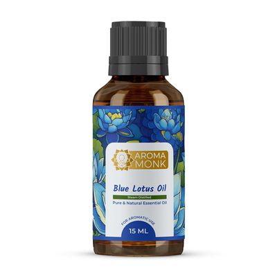 Aroma Monk 100% Pure Blue Lotus Essential Oil | Steam Distilled Lotus Essential Oil For Diffuser| Aromatherapy Diffuser Oil - 15ml