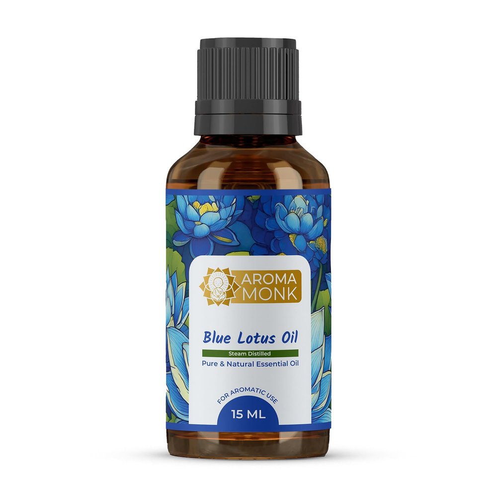 Aroma Monk 100% Pure Blue Lotus Essential Oil | Steam Distilled Lotus Essential Oil For Diffuser| Aromatherapy Diffuser Oil - 15ml