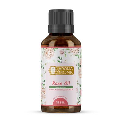 Aroma Monk 100% Pure Gulab Essential Oil | Steam Distilled Rose Essential Oil For Diffuser | Aromatherapy Diffuser Oil - 15ml