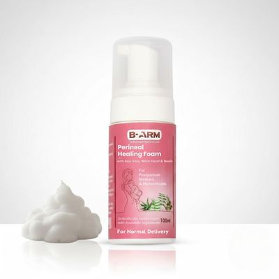B-Arm Perineal Cooling & Healing Foam for Postpartum Care| Infused with Ayurvedic Ingredients like Witch Hazel, Aloe Vera & Neem| Scientifically Tested| Cooling Foam for Hemorrhoid Irritation