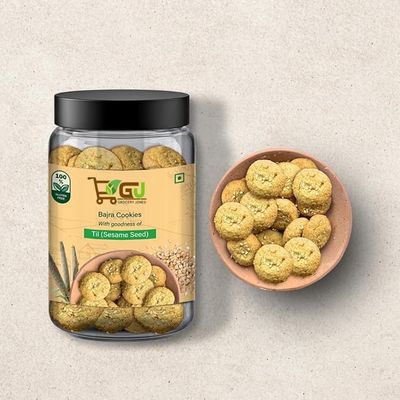 GROCERY JONES Bajra Cookies With Till Flavorful Millet Cookies | Sesame Seeds Cookies | No Maida & No Refine Sugar | Healthy Diet Snack Gluten-Free 200 g (Pack Of 1)