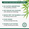 ARGONIUM Elon Biodegradable Bamboo Sanitary Napkin/Pad| Pack Of 40 |Xxl-320Mm| Bamboo Core| Safe On Skin For Women| Toxic-Free & Rash-Free| Unscented| 50% Wider Back|Skin Friendly view 3