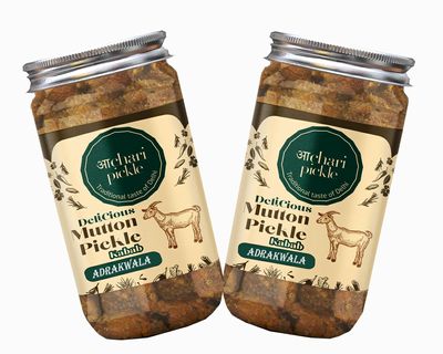 Adrakwala Mutton Kabab Pickle Combo (400 GM+400 GM)) Non Veg Pickle,Non Veg Achar(Chicken Pickle/Mutton Pickle