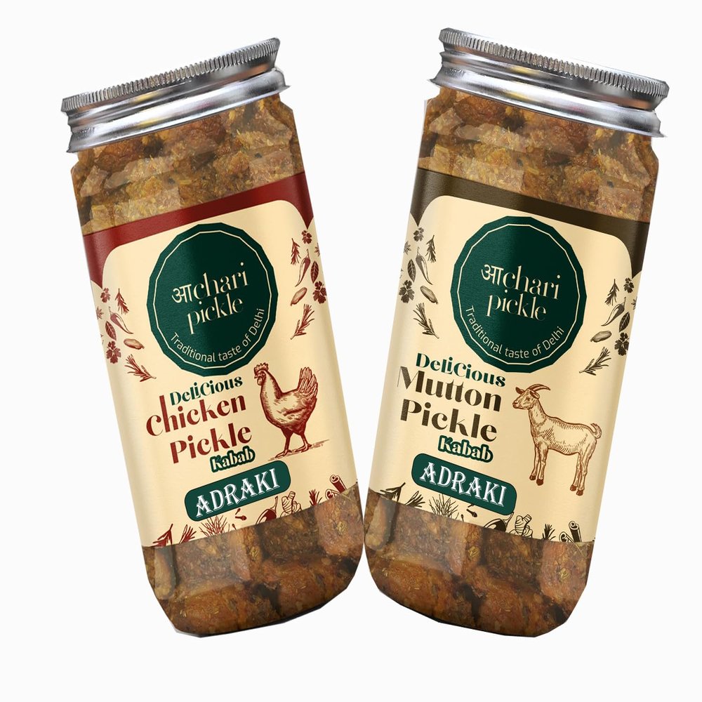 Adraki Chicken Kabab + Mutton Kabab Pickle Combo (400 GM+400 GM)) Non Veg Pickle,Non Veg Achar(Chicken Pickle/Mutton Pickle