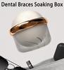 Retainer Dental Case, Compatible with Invisalign, Slim Mouth Guard Holder Denture, Aligner Trays, Dental Appliance, Mouth Night Guards, Large Denture Bath Box with Strainer Basket (White) view 3