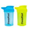 Steadfast Nutrition Plastic Protein Shaker Blender 400ml Bottle for Whey Protein Mix, Cycling, Gym Water Bottle with Blender Ball (Neon Blue Green Pack of 2) view 1
