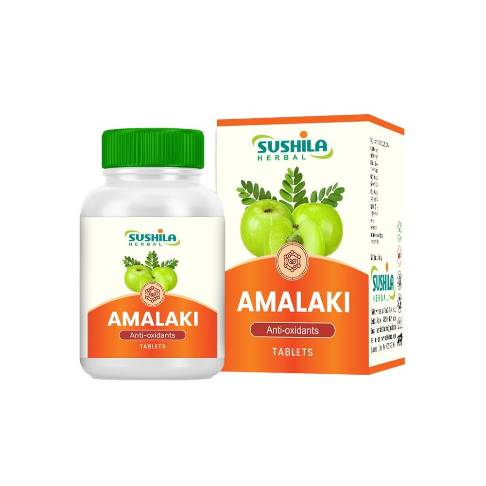 Sushila Herbal Amalaki Tablet | 60 Tabs (Pack of 1) Amla Rasayana | Detoxifies Body | Rich In Vitamin C | Boosts Immunity | Improves Digestion