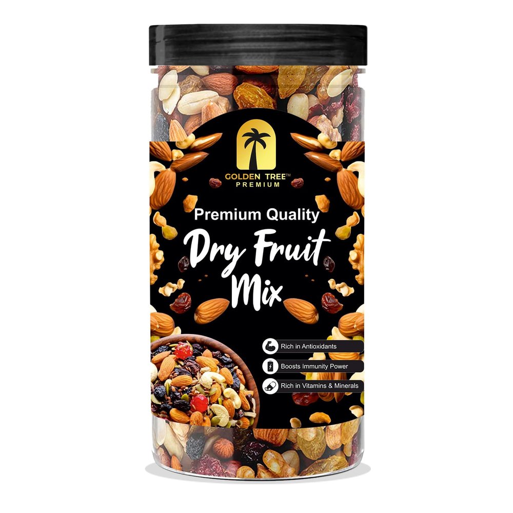 Healthy Mixed Nuts with Dried Fruits | Premium Dry Fruits | Almonds | Cashews | Raisins | Dates | Black Raisin | Dried Kiwi | Protein Rich Snack (Dried Fruits Mix 500gm, Dry Fruits)