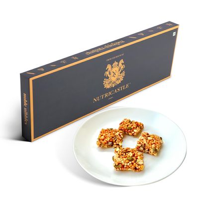 NutriCastle Chatpata Chickpea Gourmet Superfood Bites | Spicy Peri Peri Chickpea Snack | Protein Packed, Vegan, No Added Sugar | Artisanal Clean Snack for Work, Travel & Wellness | 32g (4 x 8g)