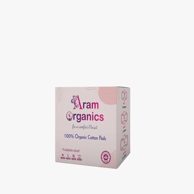 Aram Organics panty liners for women daily use (pack of 20 liners with wings) 185mm organic cotton panty liners for hygienic & protects underwear