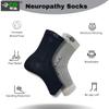 Compression Socks | Bamboo Cotton Open Toe | Women & Men | Plantar Fasciitis Socks for Neuropathy |Plantar Fasciitis Relief | Arch Support | Ankle & Foot Swelling | Black, Speckled White | Pack of 2 view 2