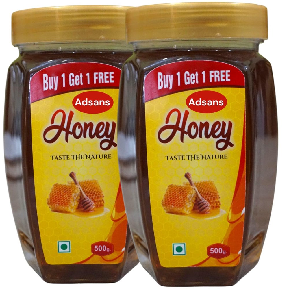 Adsans Pure Honey || 100% Pure || No Added Sugar & Adulteration, 500gm Buy 1 Get 1 Free