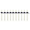 ATORSE 10 Pieces Glitter Dr. Cap Stripe Paper Drinking Straw Graduation Party Decor view 1