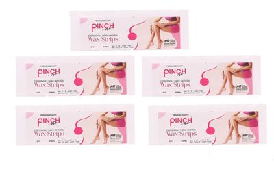 Pinch Me Non-Woven Disposable Wax Strips for Hair Removal.(Pack of 1 Contains 45 pcs) (Pack of 5(225 Strips) 3.5" x 10")