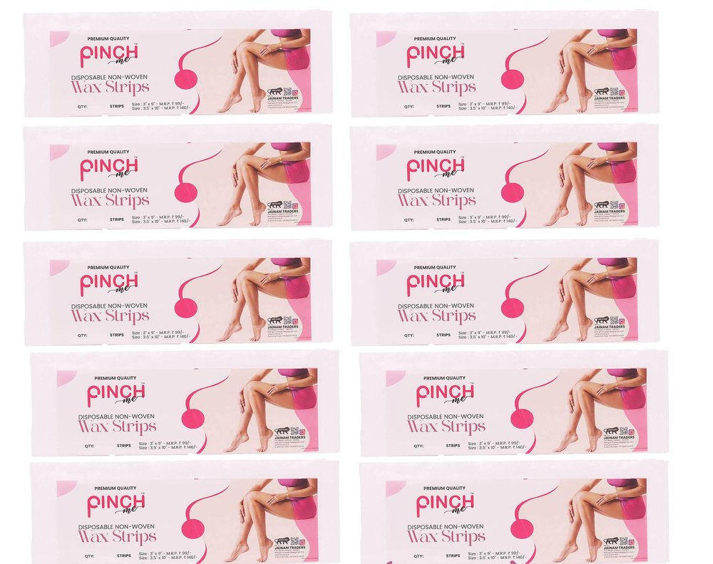 Pinch Me Non-Woven Disposable Wax Strips for Hair Removal.(Pack of 1 Contains 45 pcs) (Pack of 10(450 Strips) 3.5" x 10")
